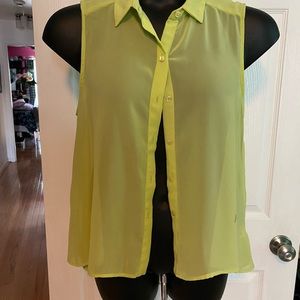 Vintage Sleeveless Green Blouse